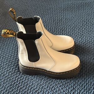 Dr. Martens White Slip-On Boots